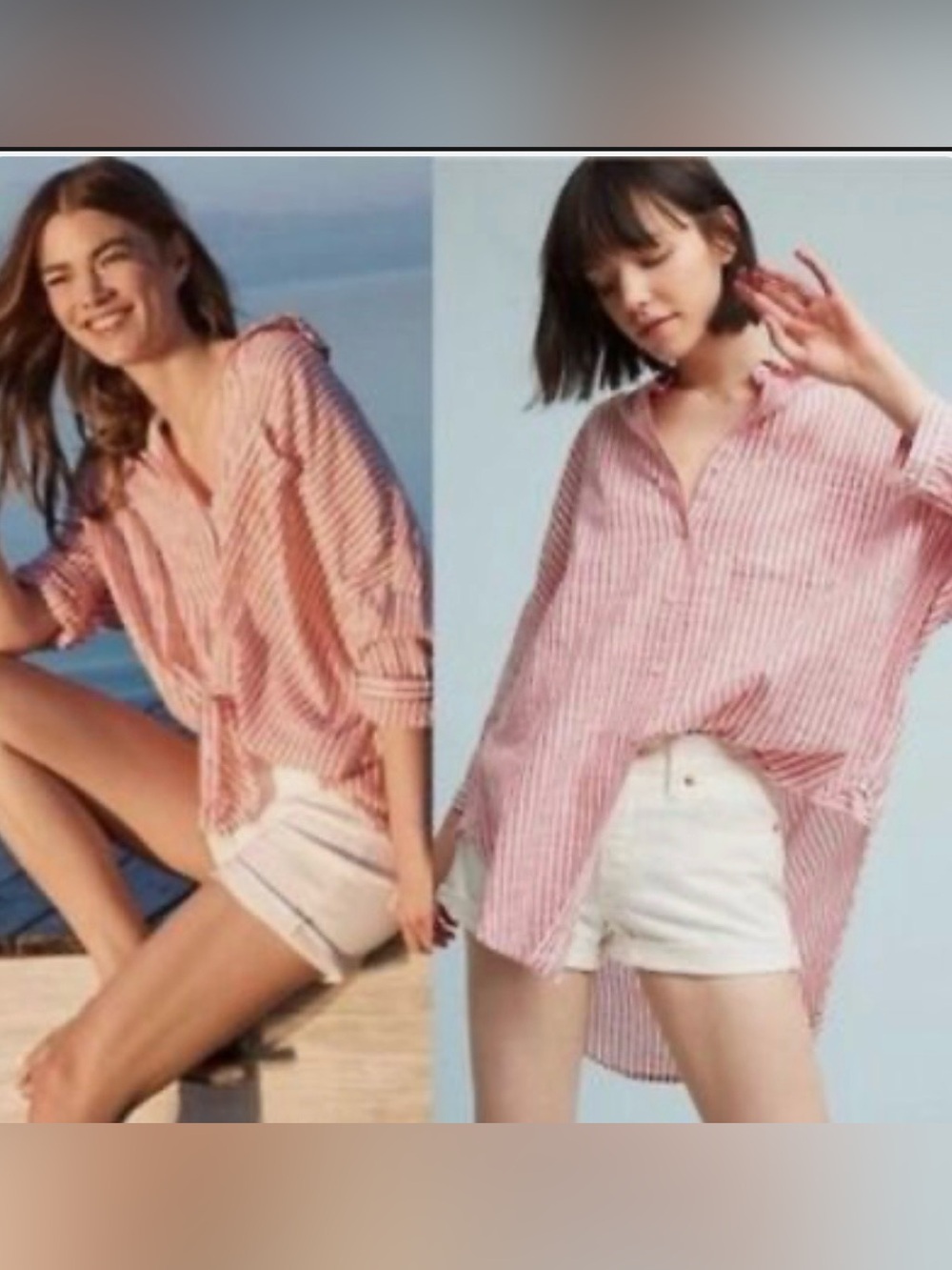 HOLDING HORSES Pink and White Striped Button-Down Shirt